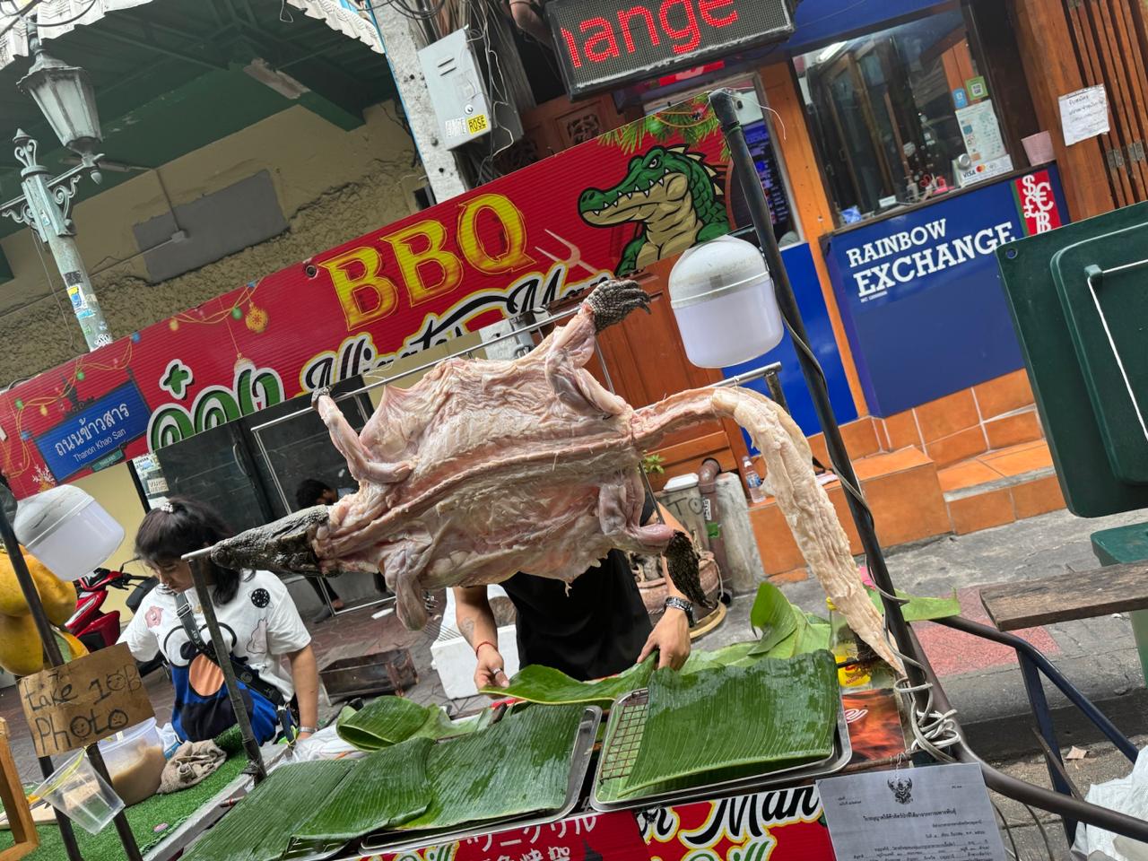 BBQ Crocodile at Khao San Road, Bangkok